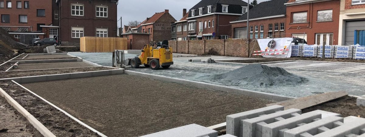Machinale bestrating in Kortrijk